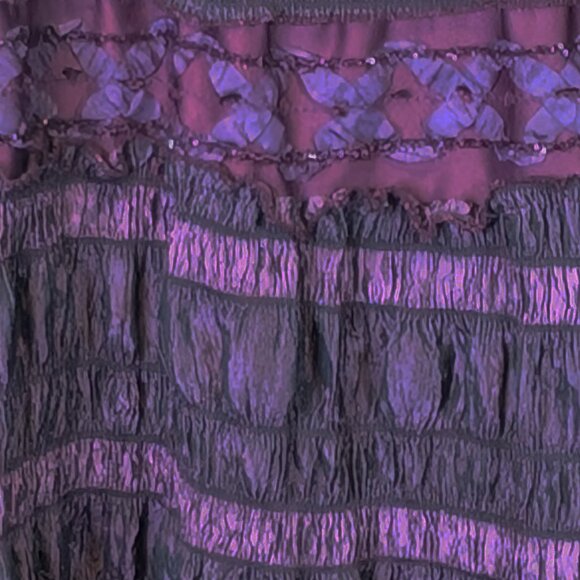 St. L.Aurent Vintage crinkle Purple lined and flowing skirt Size M-L - Picture 4 of 4